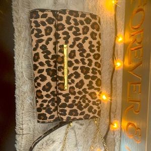 Betsey Johnson cheetah cross shoulder bag